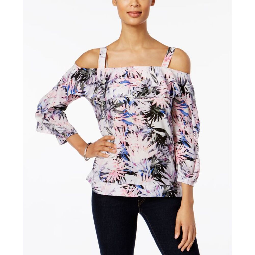 Nydj Ruffled Cold Shoulder Top